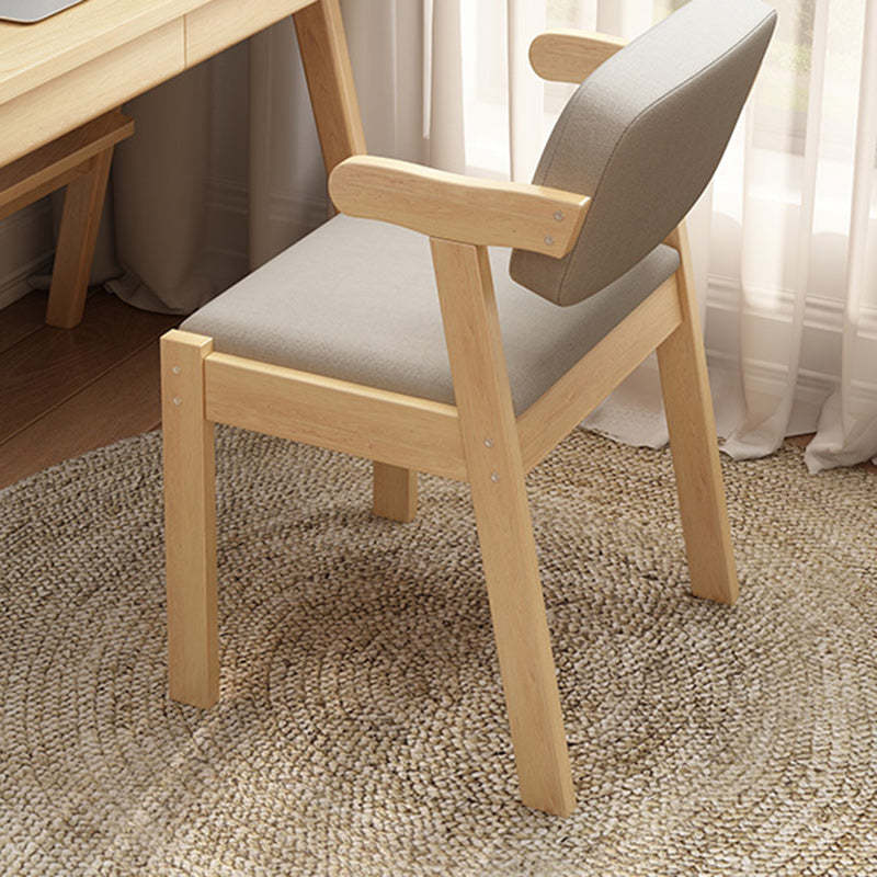 Modern Rubber Wood Fabric Leather Desk Chair