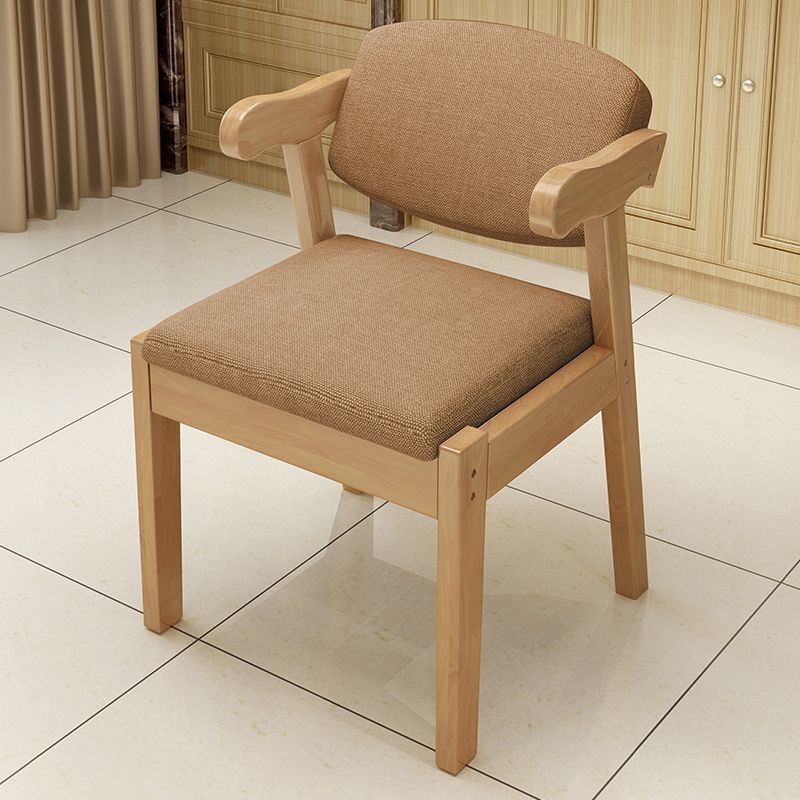 Modern Rubber Wood Fabric Leather Desk Chair