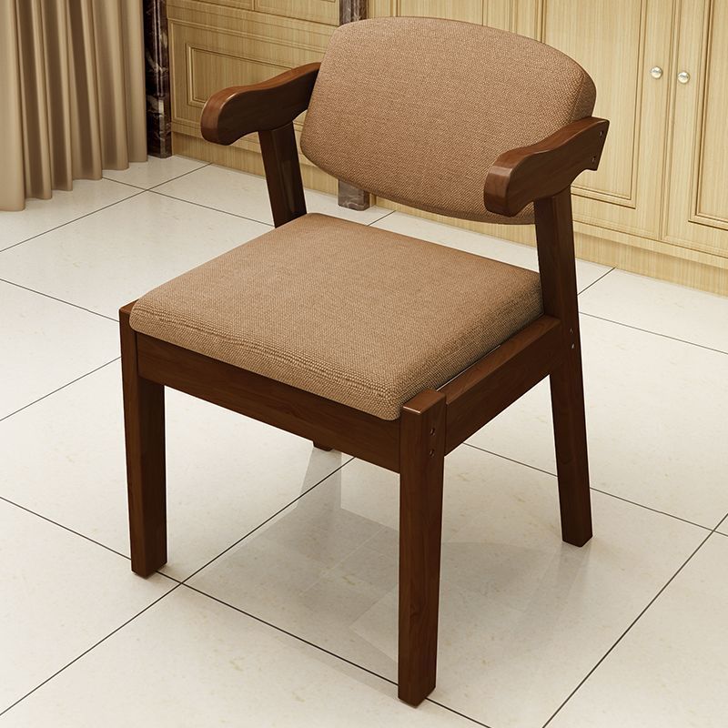 Modern Rubber Wood Fabric Leather Desk Chair
