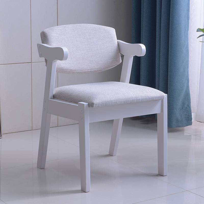 Modern Rubber Wood Fabric Leather Desk Chair