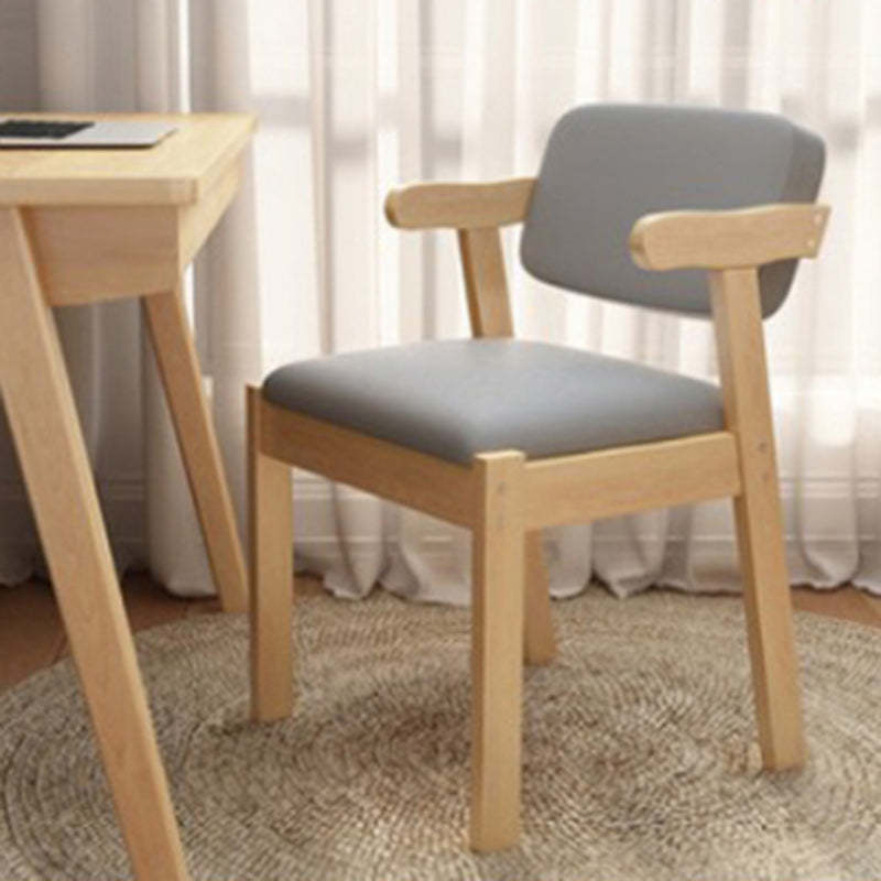 Modern Rubber Wood Fabric Leather Desk Chair