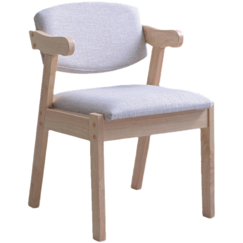 Modern Rubber Wood Fabric Leather Desk Chair
