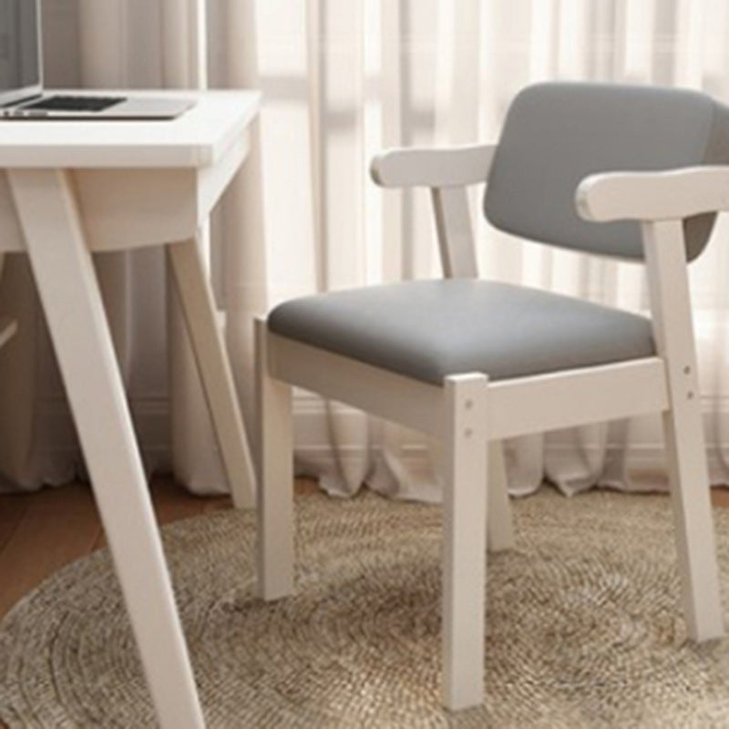 Modern Rubber Wood Fabric Leather Desk Chair