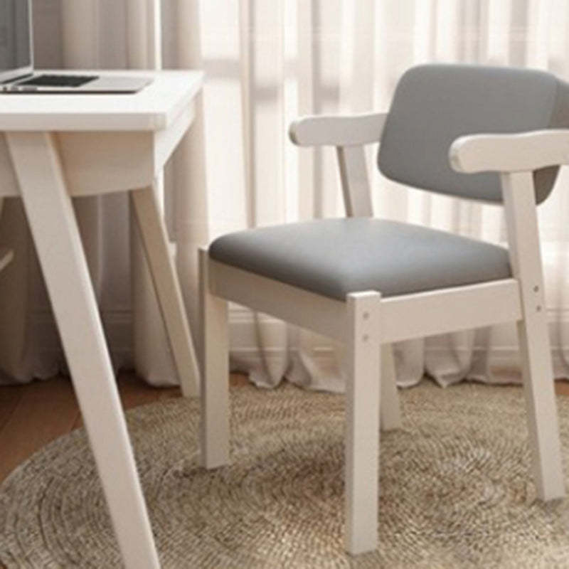 Modern Rubber Wood Fabric Leather Desk Chair