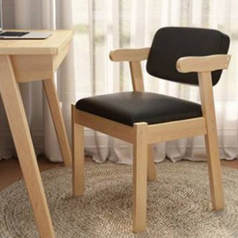 Modern Rubber Wood Fabric Leather Desk Chair