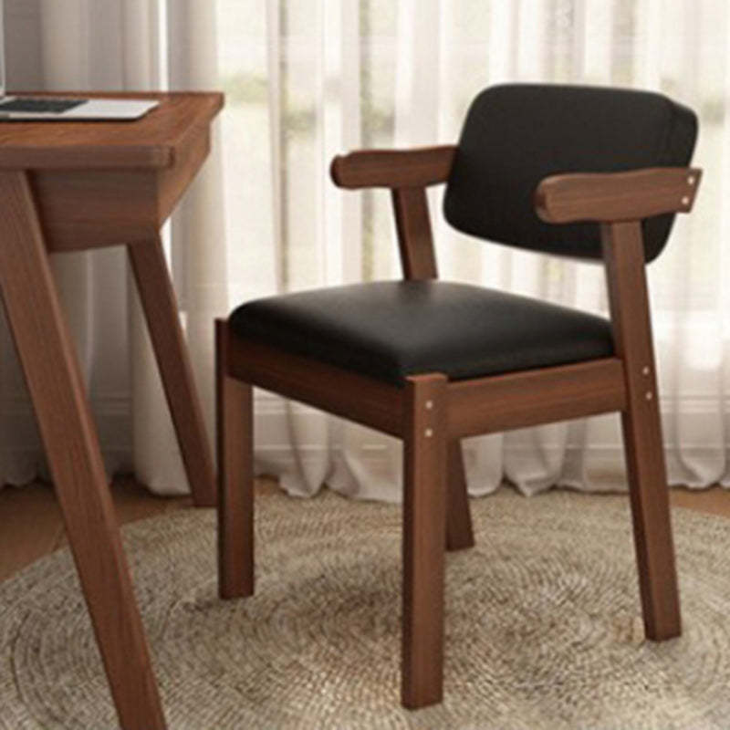 Modern Rubber Wood Fabric Leather Desk Chair