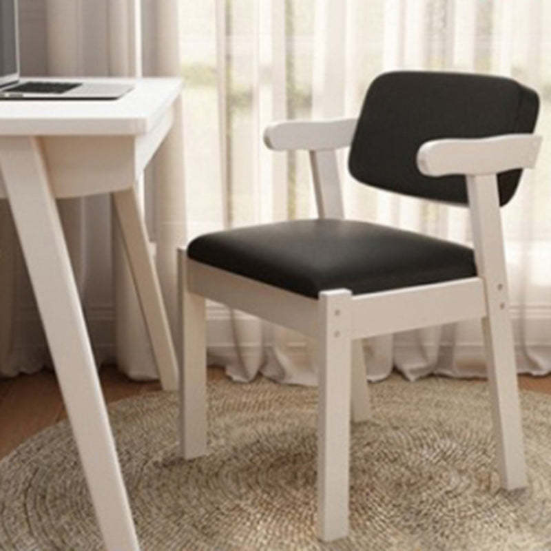 Modern Rubber Wood Fabric Leather Desk Chair
