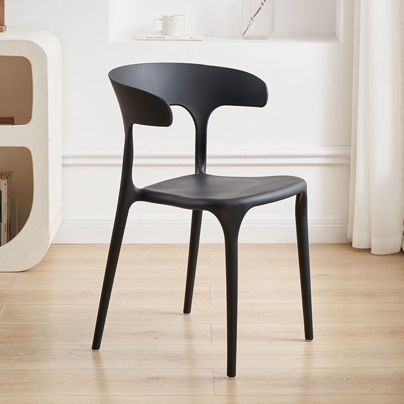 Scandinavian Plastic Hollow Stackable Dining Chair — Light Blue