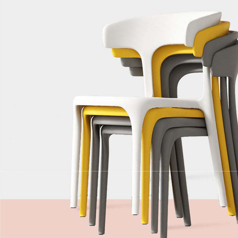 Scandinavian Plastic Hollow Stackable Dining Chair — Orange