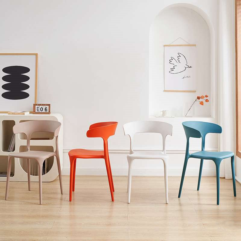 Scandinavian Plastic Hollow Stackable Dining Chair