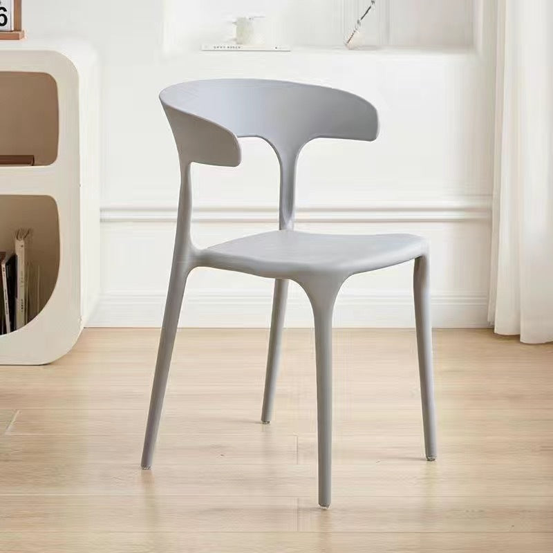 Scandinavian Plastic Hollow Stackable Dining Chair — Burgundy
