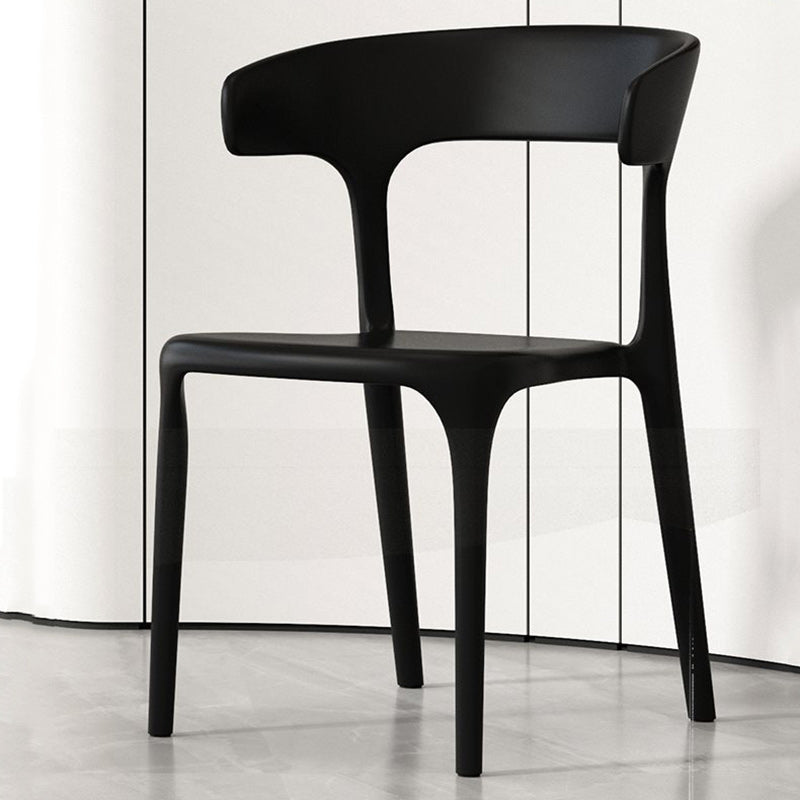 Scandinavian Plastic Hollow Stackable Dining Chair — Pink