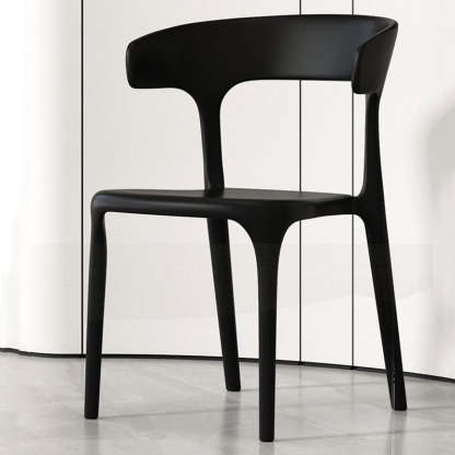 Scandinavian Plastic Hollow Stackable Dining Chair — Pink
