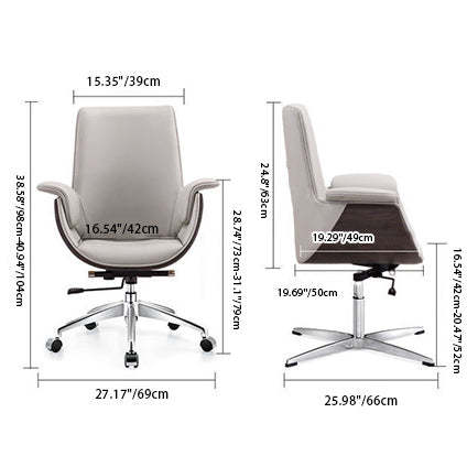 Modern Microfiber Leather Wood Grain Desk Chair — High Back / Black