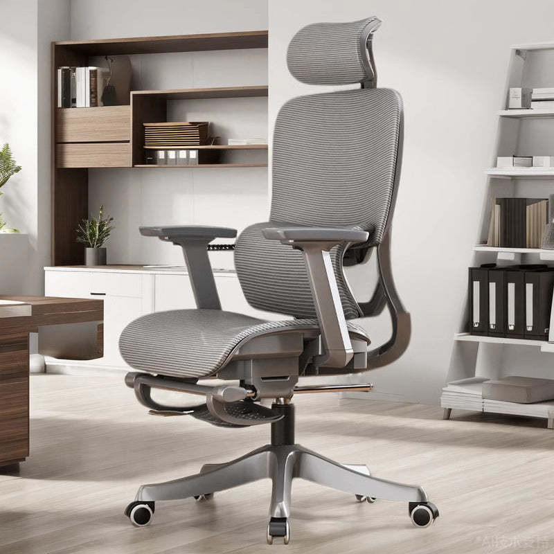 Modern Mesh Metal Breathable Lift Desk Chair — A - Without Footrest / Black