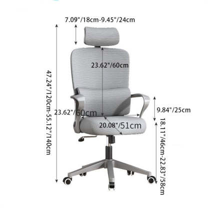Modern Mesh Metal Breathable Lift Desk Chair — B - With Footrest / Gray
