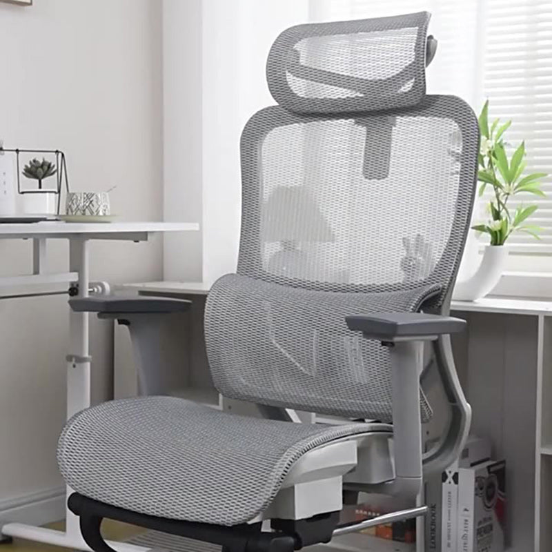 Modern Mesh Metal Breathable Lift Desk Chair — A - Without Footrest / Gray
