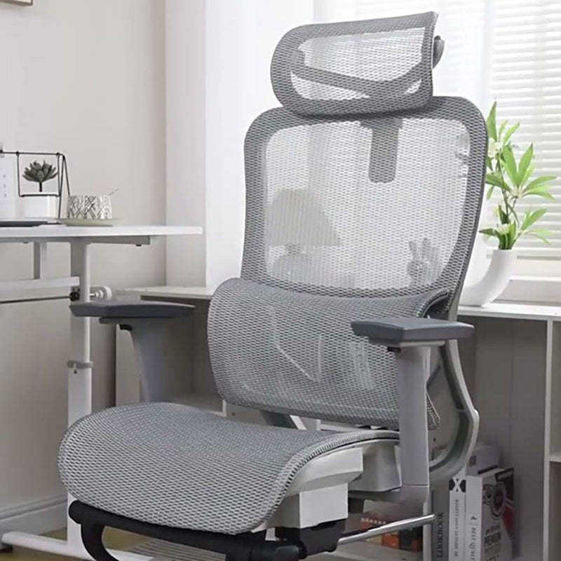 Modern Mesh Metal Breathable Lift Desk Chair — A - Without Footrest / Gray