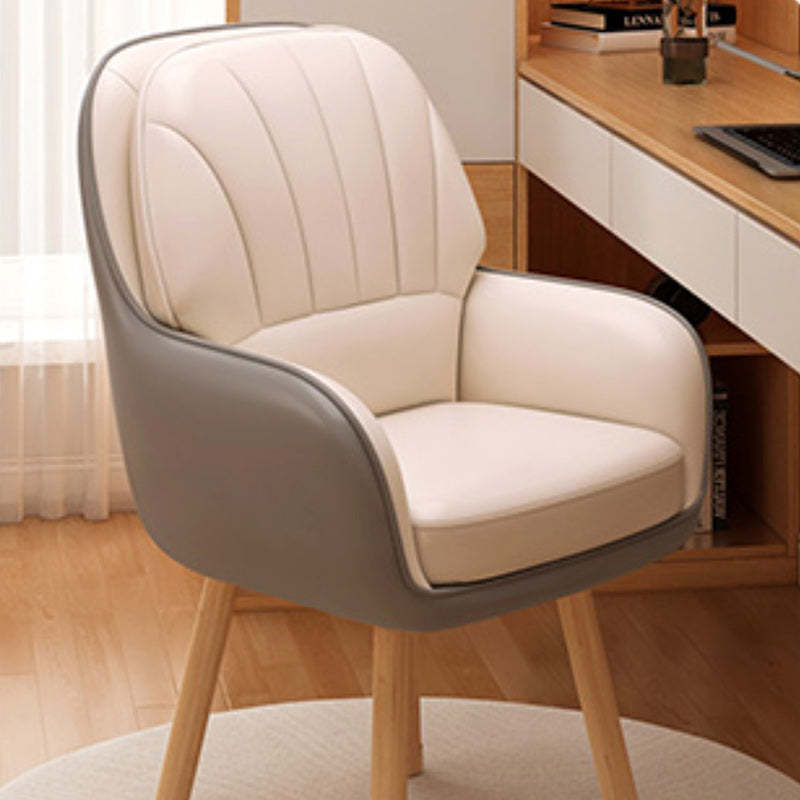 Scandinavian Swivel Vanity Stool With Backrest — Fabric / Blue