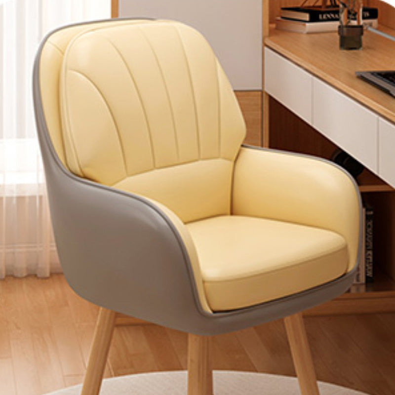 Scandinavian Swivel Vanity Stool With Backrest — Fabric / Orange
