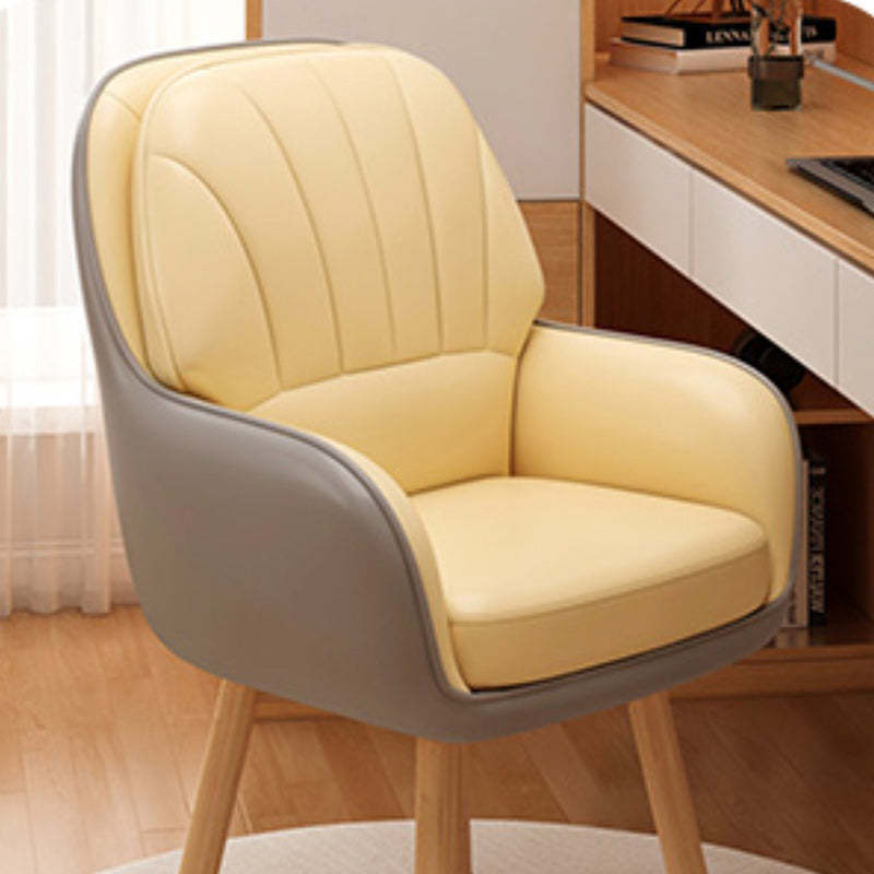 Scandinavian Swivel Vanity Stool With Backrest — Fabric / Orange