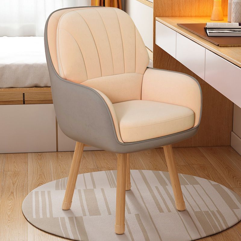 Scandinavian Swivel Vanity Stool With Backrest — Velvet / Yellow
