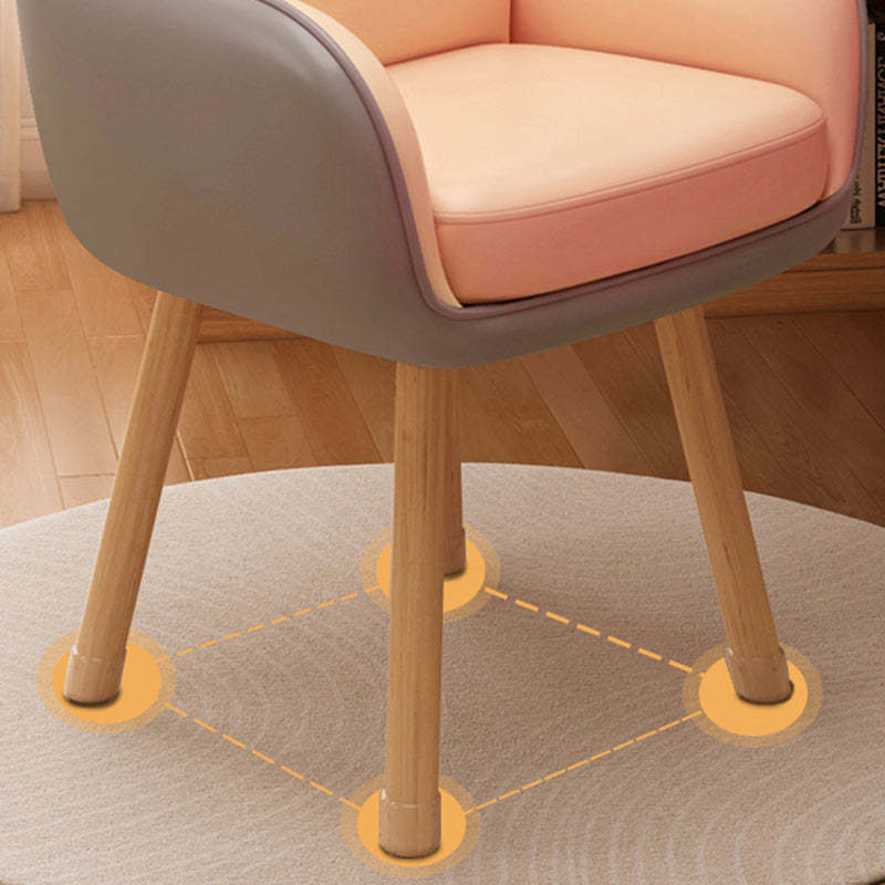 Scandinavian Swivel Vanity Stool With Backrest — Fabric / Yellow