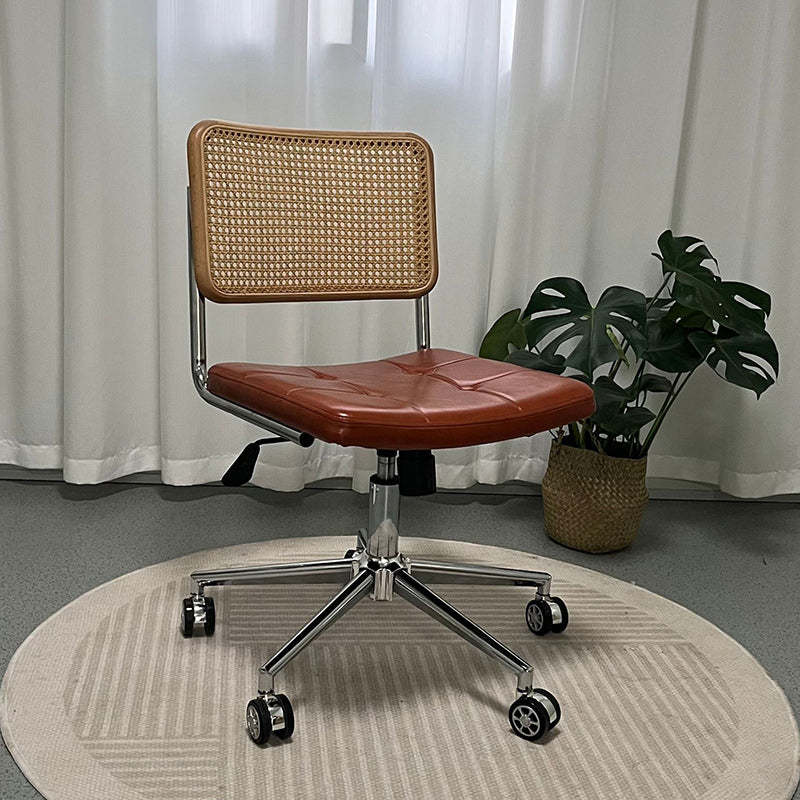 Retro desk liftable steel office chairs — Without Arm / Natural