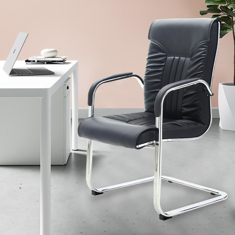 Modern Leather Steel Bow Curved Desk Chair