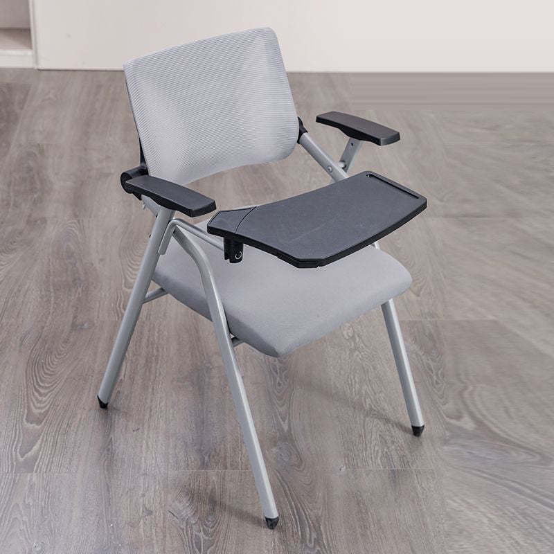 Gray minimalist mesh foldable office chairs — With Table Plate