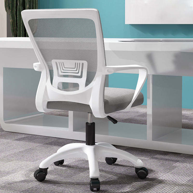 Modern Mesh Nylon Steel Latex Desk Chair — Steel / Tray + Sponge Seat / Black