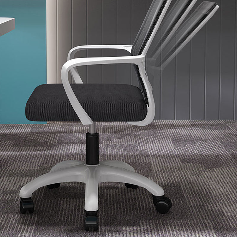 Modern Mesh Nylon Steel Latex Desk Chair — Nylon / Tray + Sponge Seat / Black + Gray