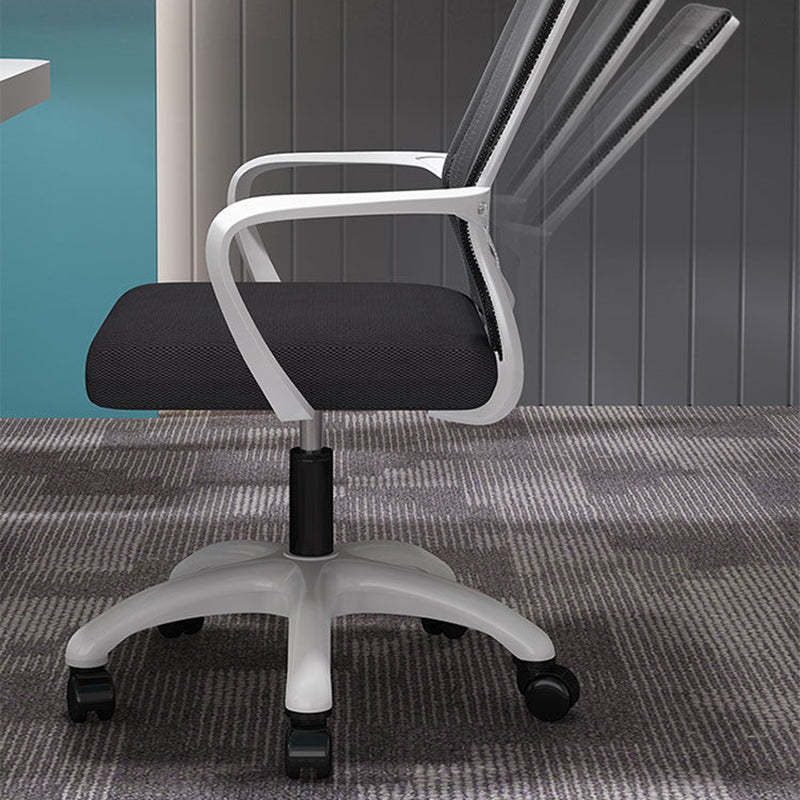 Modern Mesh Nylon Steel Latex Desk Chair — Nylon / Tray + Sponge Seat / Black + Gray