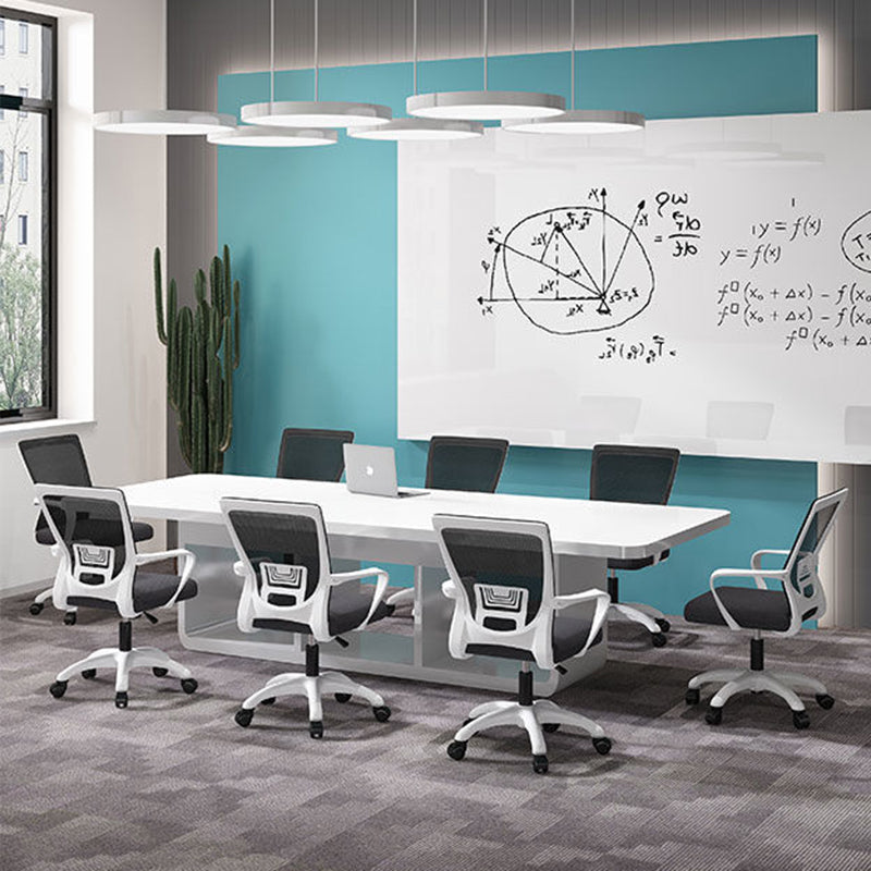 Modern Mesh Nylon Steel Latex Desk Chair — Nylon / Roller Wheel + Latex Seat / Black + Gray