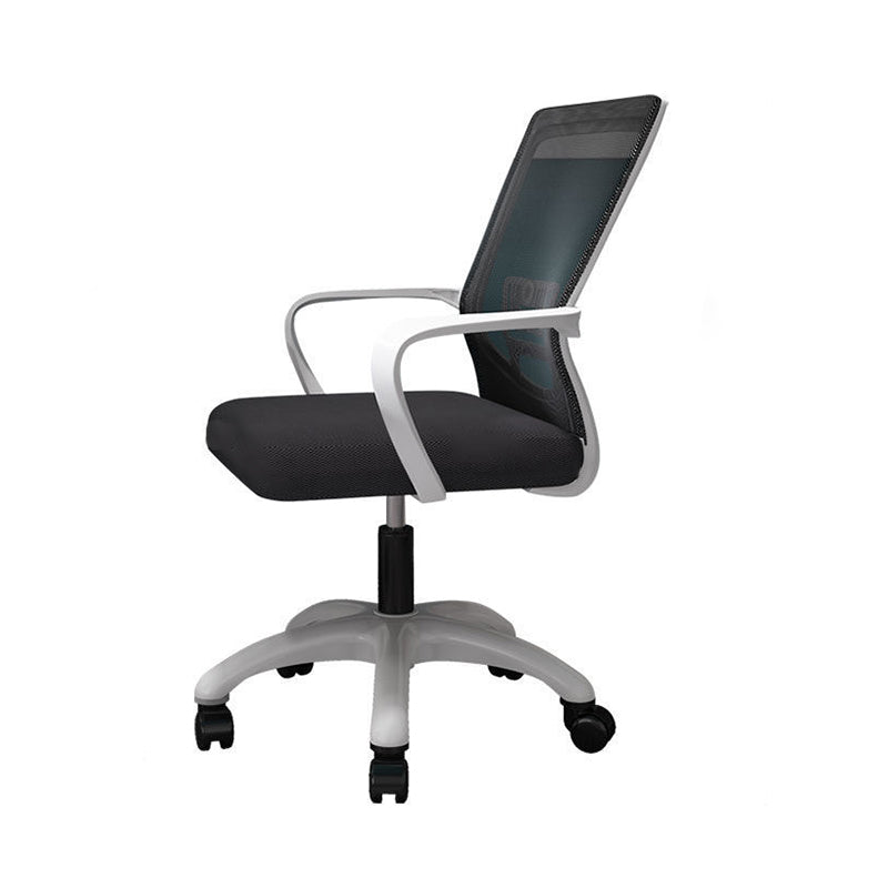 Modern Mesh Nylon Steel Latex Desk Chair — Steel / Tray + Latex Seat / White + Gray