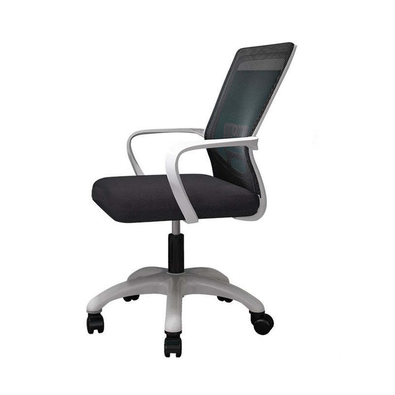 Modern Mesh Nylon Steel Latex Desk Chair — Steel / Tray + Latex Seat / White + Gray