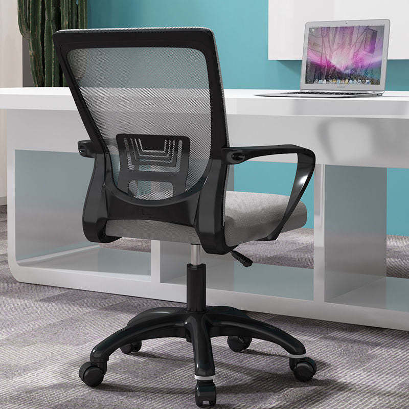 Modern Mesh Nylon Steel Latex Desk Chair — Nylon / Tray + Latex Seat / White + Black