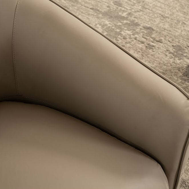 Scandinavian Leather Wood Streak Accent Chair