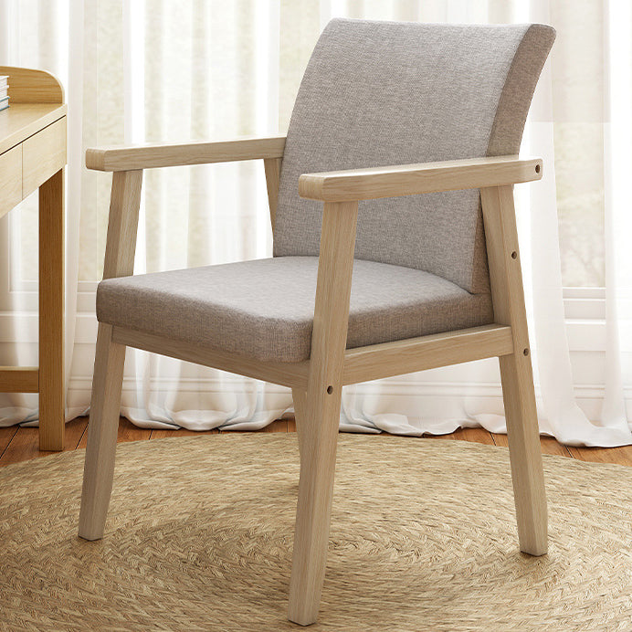 Nordic Rubber Wood Fabric Desk Chair