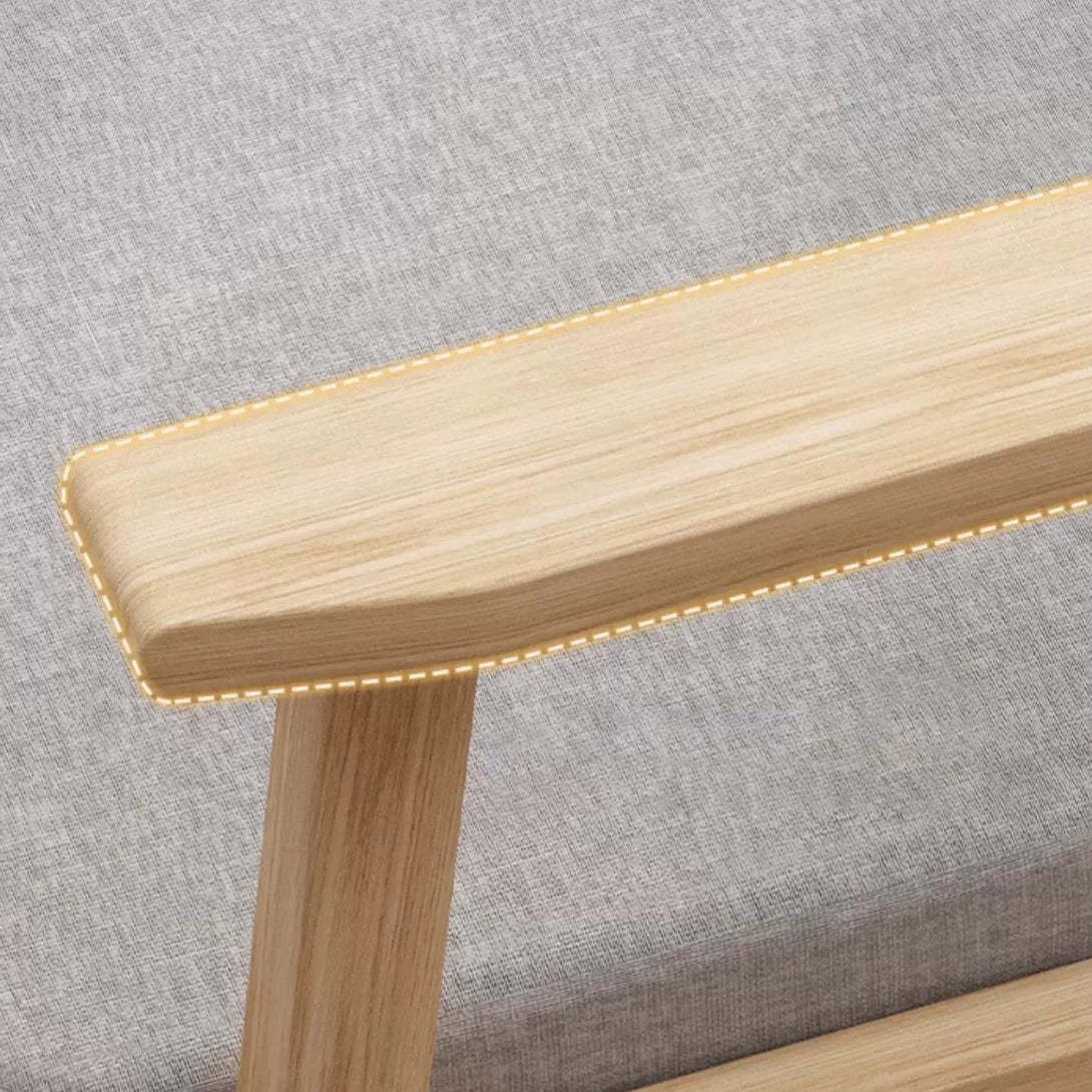 Nordic Rubber Wood Fabric Desk Chair