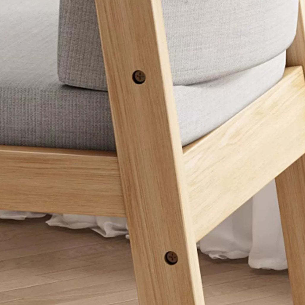 Nordic Rubber Wood Fabric Desk Chair