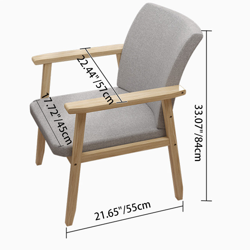 Nordic Rubber Wood Fabric Desk Chair