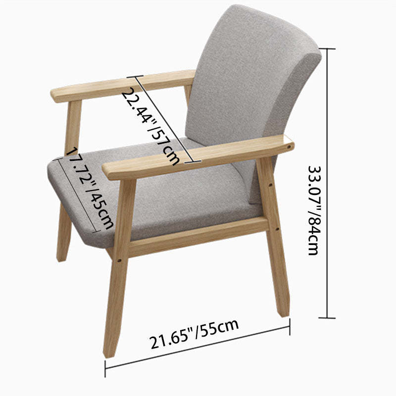 Nordic Rubber Wood Fabric Desk Chair