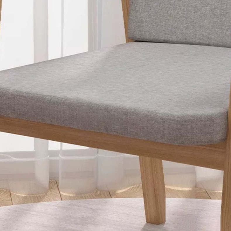 Nordic Rubber Wood Fabric Desk Chair