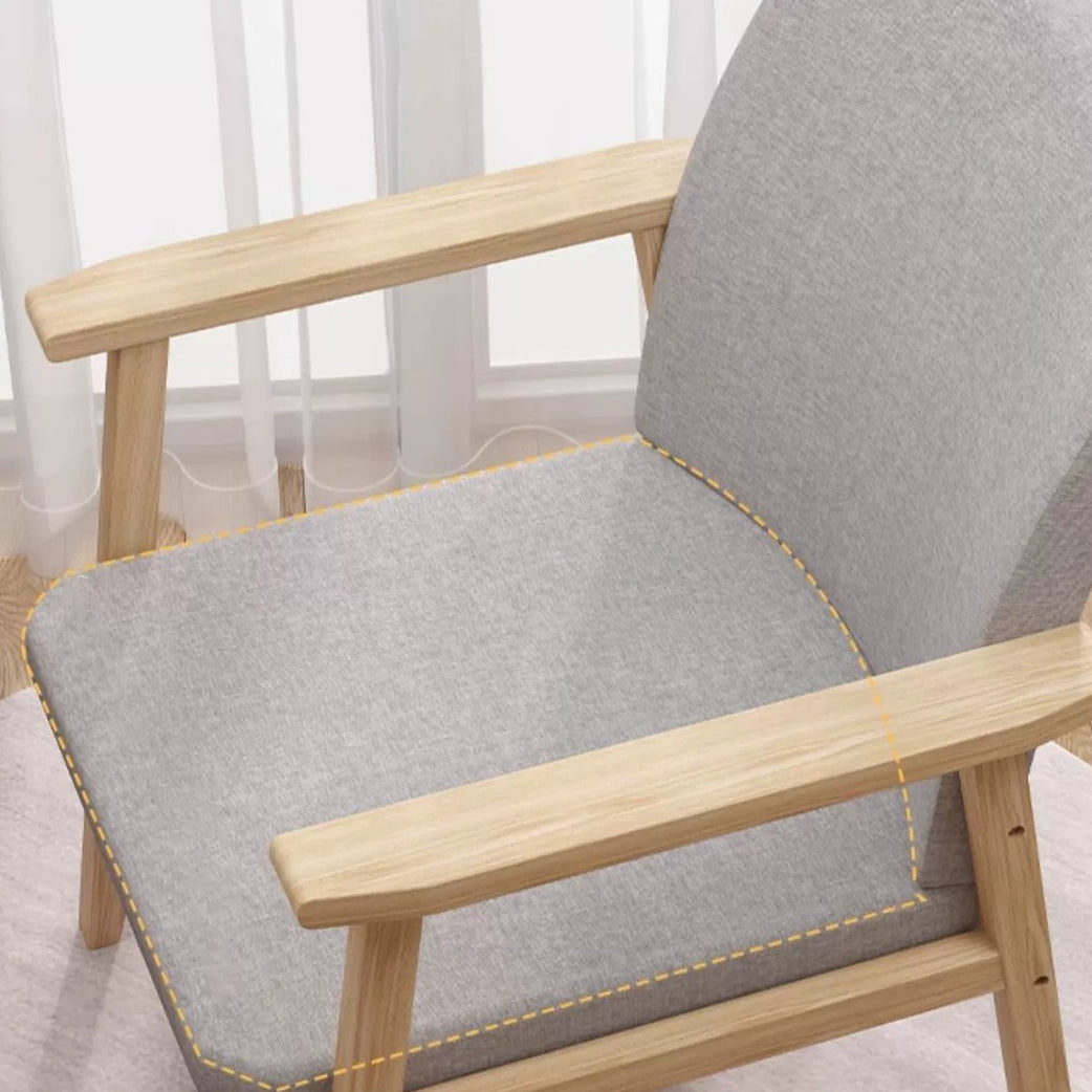 Nordic Rubber Wood Fabric Desk Chair
