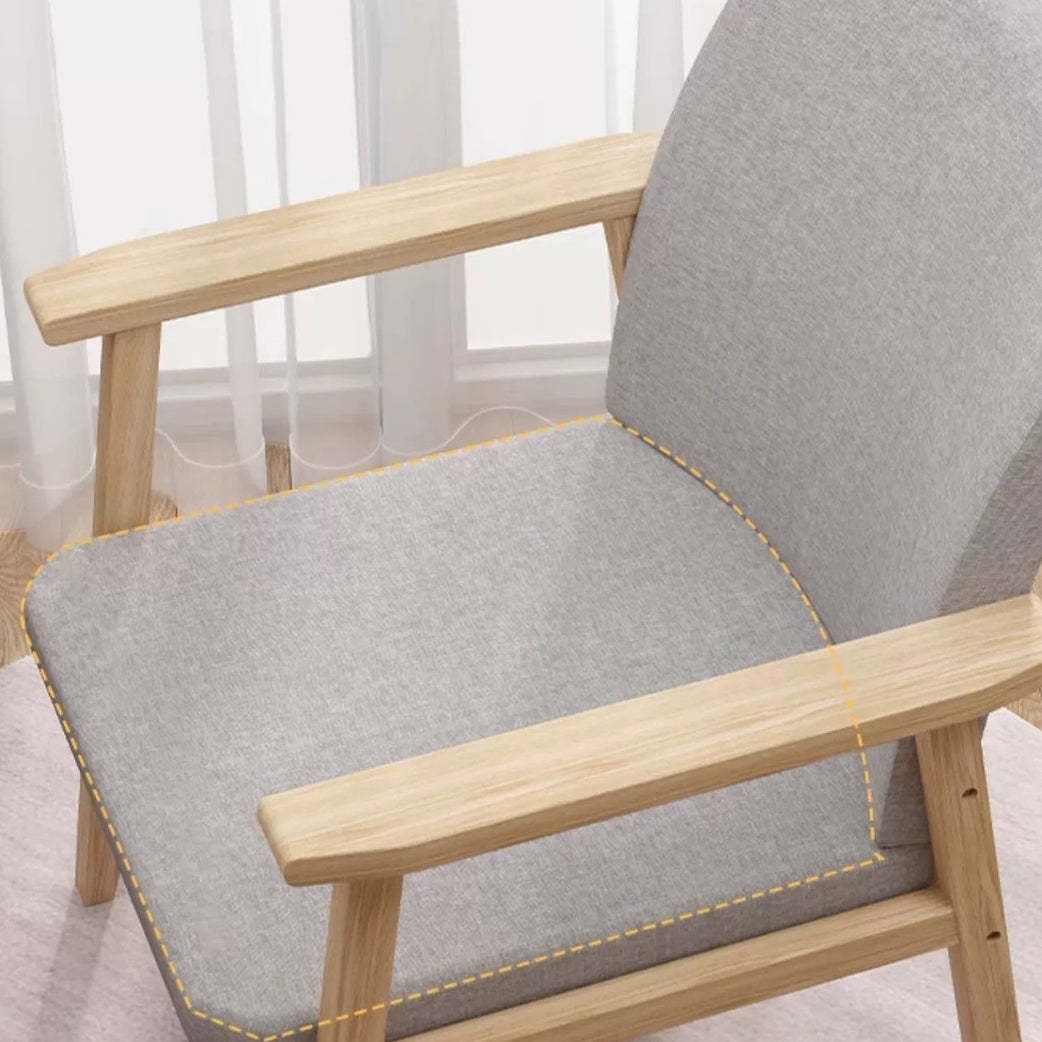 Nordic Rubber Wood Fabric Desk Chair