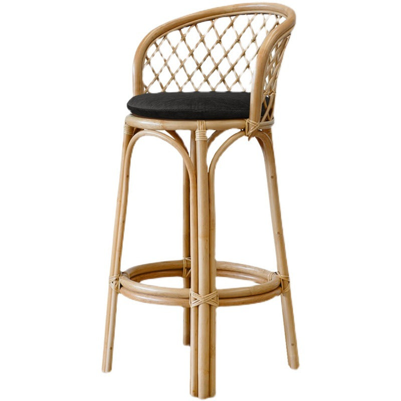 Nordic Rattan Curved-Back Bar Stool