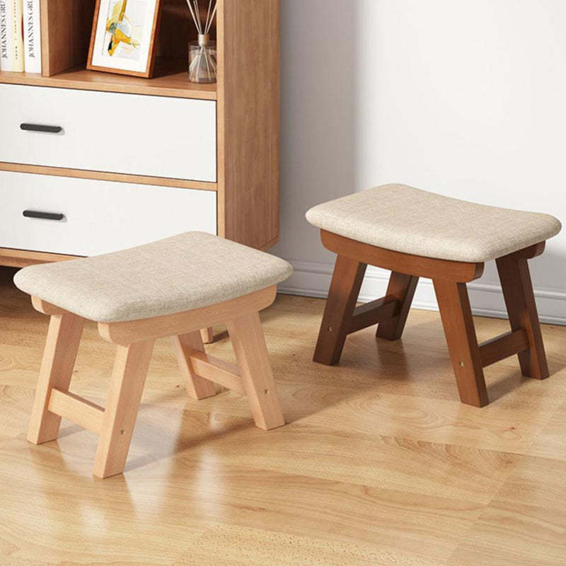 Minimalist Cotton Linen Wood Shoe Bench