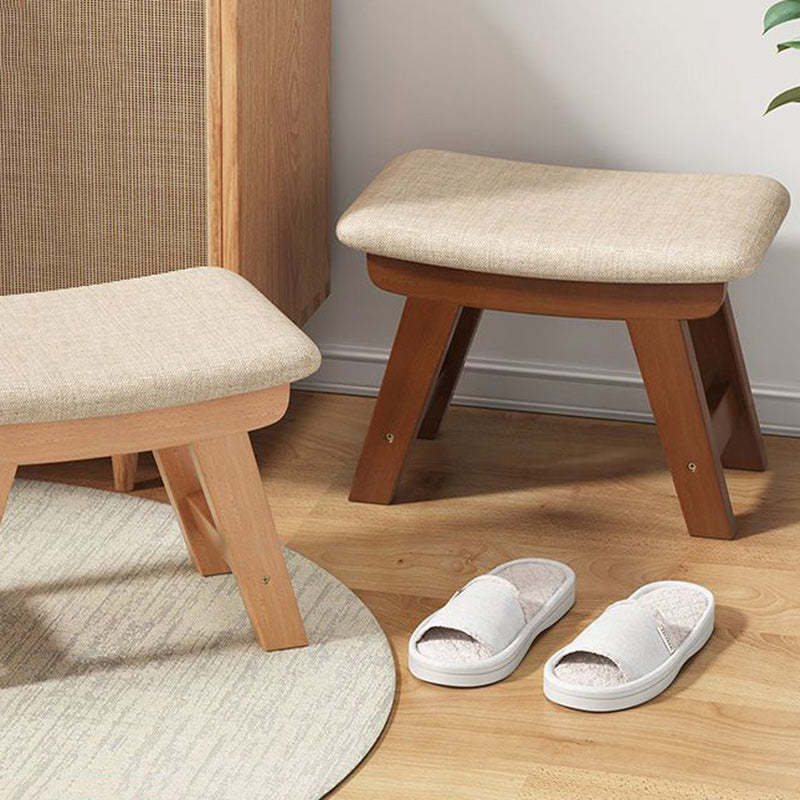 Minimalist Cotton Linen Wood Shoe Bench