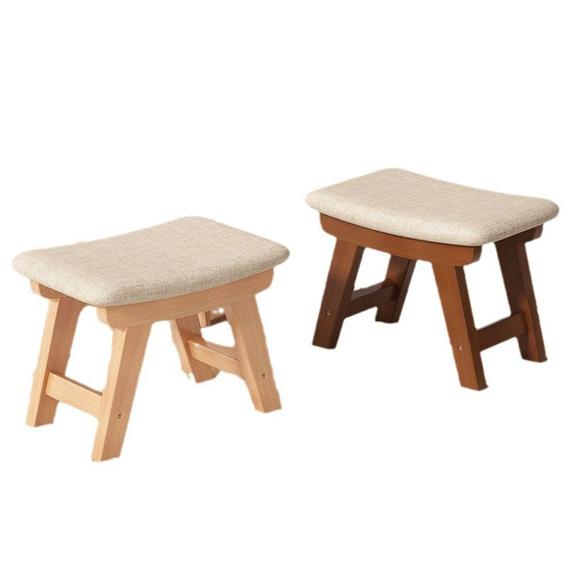Minimalist Cotton Linen Wood Shoe Bench